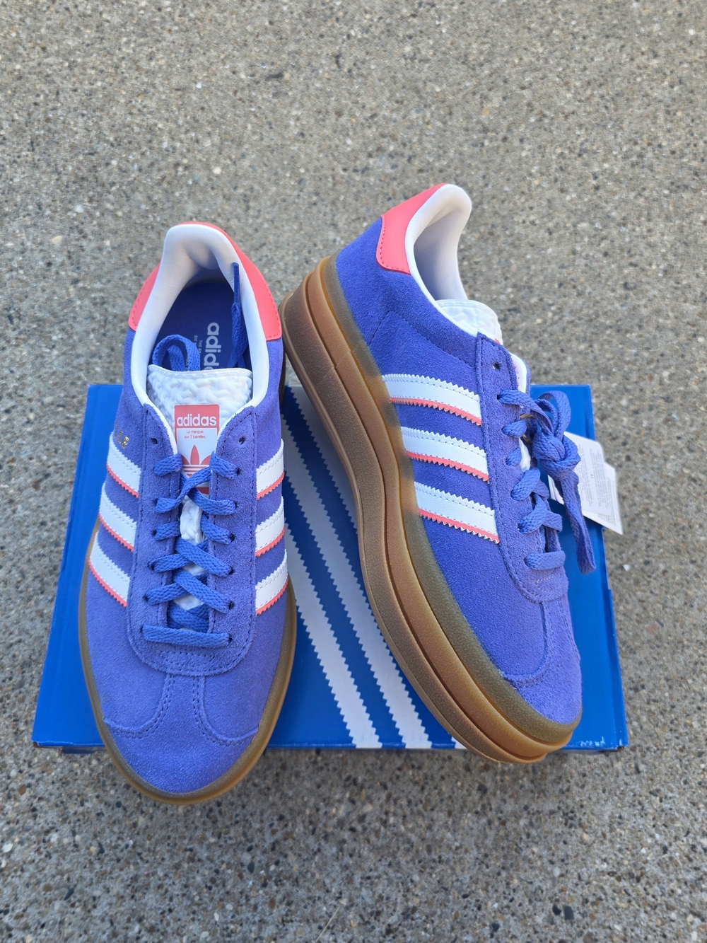 Adidas Kids Gazelle Shoes in Purple with Pink & White youth Girls 6 - Picture 2 of 12
